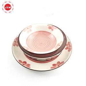 Vajilla <span class=keywords><strong>rosa</strong></span> con flores impresas, alta calidad, precio de fábrica - Product Image 6