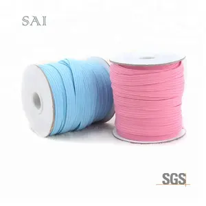 Hàng Tồn Kho Nhà Máy Bán Buôn Chất Lượng Cao Đầy Màu Sắc Polyester Phẳng Đàn Hồi Băng Đàn Hồi Ban Nhạc Đàn Hồi