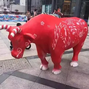 Decoration Animal Cow <strong>Life</strong> <strong>Size</strong> Fiberglass <strong>Statue</strong> for Park - Product Image 6
