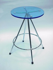 Tabouret de Bar moderne en métal, siège rond chromé, pied haut, - Product Image 6