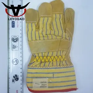 保護黄色革構造防水安全フルパームレザー手袋