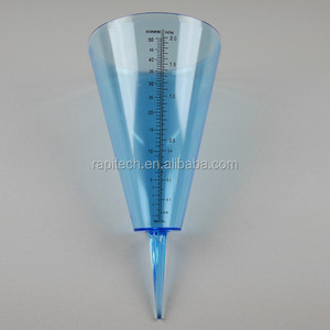 Herramienta decorativa de jardín con medidor de lluvia de plástico transparente aguamarina con palo de Metal para suministros de jardín - Product Image 6