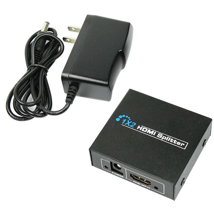 מגבר משחזר 3D 1080 p Switch Box רכזת 1x2 היציאה HDMI ספליטר עם אספקת חשמל