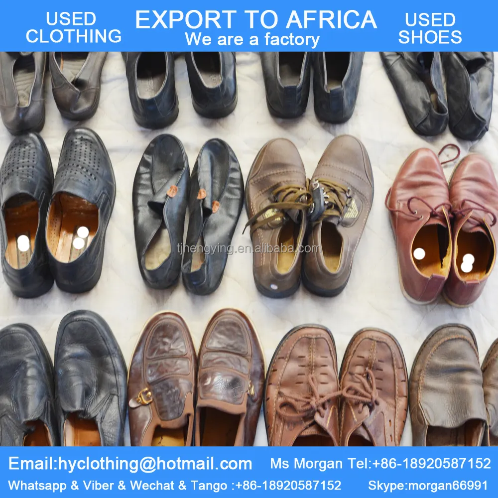 Directamente de fábrica de alta calidad limpio de los hombres es de segunda mano, zapatos de cuero zapatos de la exportación a África