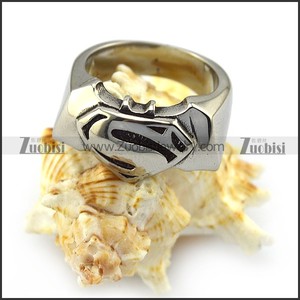 Anillo de Dedo de Acero Inoxidable Plateado con Símbolo de <span class=keywords><strong>Superman</strong></span> Grabado, Estilo Vintage, Joyería de Moda, Chapado en Oro - Product Image 4