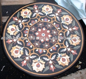 แฮนด์เมดที่น่าตื่นตาตื่นใจหินอ่อนฝังตารางท็อปส์ซู - Product Image 1