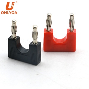 4mm Banana <strong>Plug</strong> Copper Nickel Plated <strong>Double</strong> Row Two Joint Anti-short / <strong>Double</strong> Row Two <strong>Adapter</strong> U Type Parallel <strong>Plug</strong> - Product Image 4