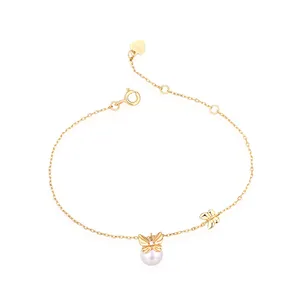 Bracelet en pierre semi-précieuse, bracelet italien en argent 925, perles d'eau douce, papillon, chasse de rêves, pour femmes