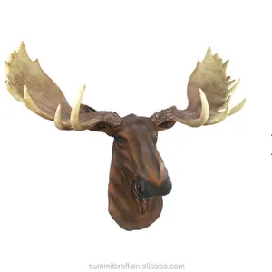 Đồng Quê Nhựa Phong Cách Cổ Vintage Moose Head Decor Bust Wall Treo