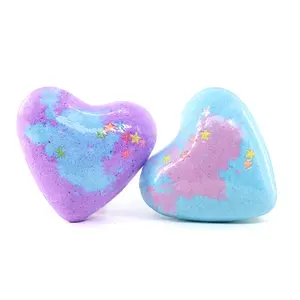 ¡Superventas! Bomba de baño orgánica con forma de corazón, Bola de baño colorida