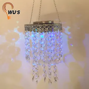 Cheaper Multicolored Decoration Changeable Solar Crystal Jar Lights Lamp Solar Crystal Hanging Light