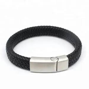 Asli Classic Chain Link Silver Bracelet on 9mm Black Braided