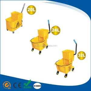 20L/24L/32L de nettoyage en plastique simple de chariot à double vadrouille seau avec essoreuse