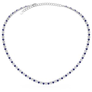 Infinity <strong>Emerald</strong> CZ Rhodium Plated <strong>Silver</strong> Tennis <strong>Necklace</strong> with Zircon for Weddings and Gifts - Product Image 2