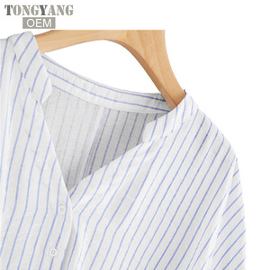 Camicia a righe alla moda Tongyang camicette da <span class=keywords><strong>donna</strong></span> stile College camicia a maniche lunghe Plus Size <span class=keywords><strong>cotone</strong></span> <span class=keywords><strong>blusa</strong></span> top da ufficio - Product Image 2