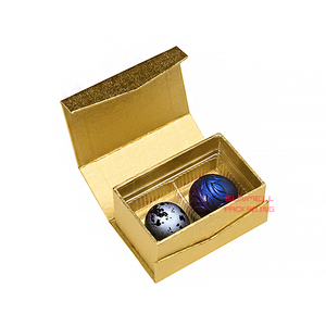 Scatole regalo di cioccolato di carta dorata di lusso di piccole dimensioni personalizzate con divisori - Product Image 3