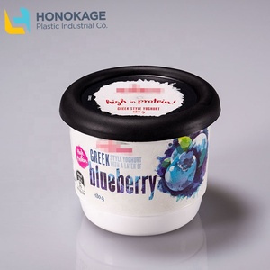 Venta al <span class=keywords><strong>por</strong></span> mayor eco duradera Impresión de logotipo personalizado desechable IML <span class=keywords><strong>ronda</strong></span> 180g pp de yogurt yogur contenedor de plástico taza de yogur con tapa - Product Image 2
