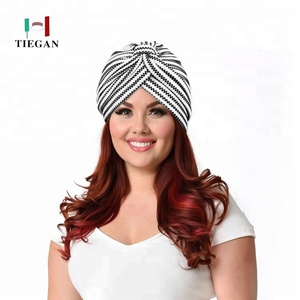 थोक कस्टम धारीदार Beanie पगड़ी केमो टोपी कैंसर रोगियों के लिए सिर पर लपेट कैप Headwear - Product Image 1