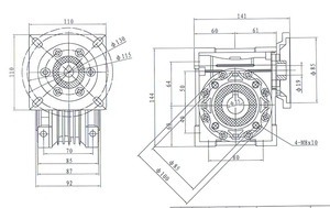 Yüksek kaliteli Nmrv serisi Rv50 redüktör küçük alüminyum alaşım yeni ürün 2020 sağlanan standart alüminyum sonsuz dişli kutusu 5 ~ 20 3.5 - Product Image 5