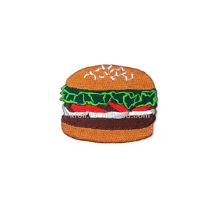 Burger Logo Thêu Sắt Vá Trên Áo Thun May Vải Thủ Công Tự Làm Thái Patch