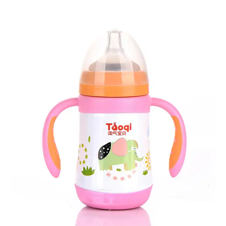 Baby Feeding Bottle 304 Stainless Steel Thermos Handle Nipple