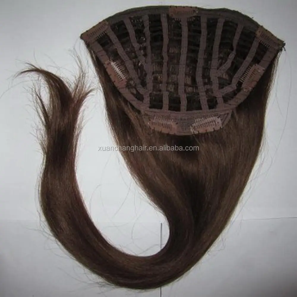 chocolate brown 18inch virgin brazilian human hair half wig