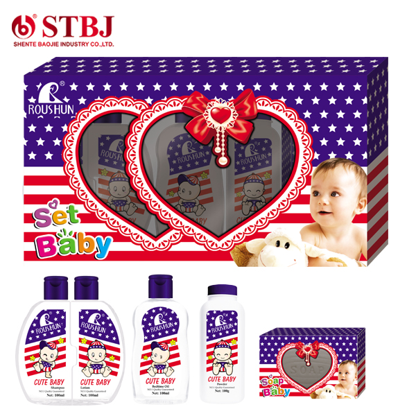 ROUSHUN CUTE BABY Bedtime Oil Shampoo Lotion Baby set manufacture factory private label