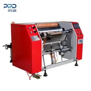 China Manufacture Semi Automatic PVC Cling Film and Aluminum Foil Roll Rewinding Machine