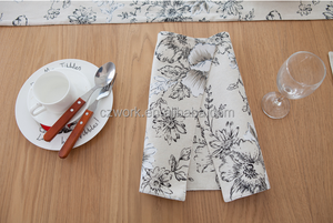 Vente chaude coton toile de <span class=keywords><strong>lin</strong></span> tissu de mariage <span class=keywords><strong>chemin</strong></span> de table avec motif imprimé - Product Image 5