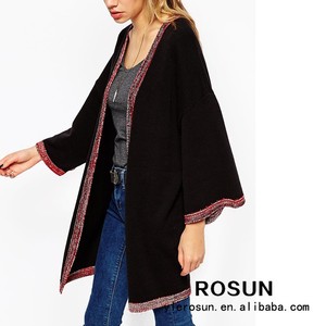 gg 12 las mujeres sueltas con palangre kimono con chaqueta de <span class=keywords><strong>punto</strong></span> de inflexión del bordado - Product Image 4