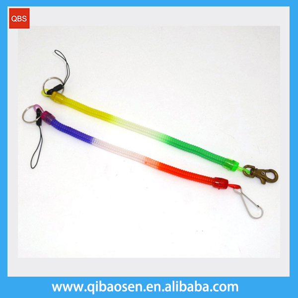 Cheap price colorful hanging rope , plastic stretch spring rope ,Wholesale spring key rope buckle Coloured Spring hang rope (.)