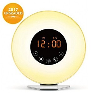 Amanecer y simulación del despertador de La Luz 2017 con brillo ajustable y Radio FM, Snooze funtion - Product Image 1