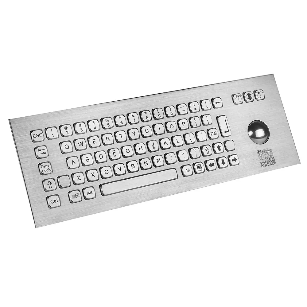 Tastiera con montaggio a pannello in acciaio inossidabile impermeabile IP65 con Trackball