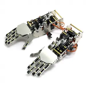 5DOF humanoide cinco dedos brazo manipulador de Metal mano izquierda + mano derecha con A0090 Servos para Robot DIY - Product Image 5