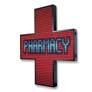 lumineux Vert/Rouge/Blanc led pharmacie signe pour <span class=keywords><strong>chimiste</strong></span>, Wifi croix led écran en plein air, 3D led pharmacie croix - Product Image 1