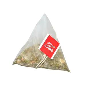 Eco Friendly Custom Saffron Tea Bag Corn Fiber Packing Pyramid Tea Bags Chinese Tea