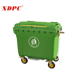 Lớn Nhựa Công Nghiệp <span class=keywords><strong>4</strong></span> Bánh Xe Thùng Rác Thùng Với Bàn Đạp - Product Image 1