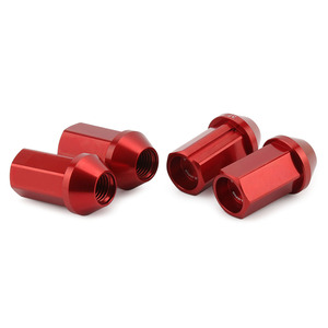 チューナー7075チタン合金ホイールナット、ジュラルミンストレートタイプラグ & ホイールロックセット、42mm 19 HEX 5Hセット盗難防止ナット - Product Image 2