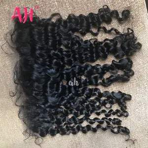 Raw Burmese Curly Hair Lace Frontal 13*4 Swiss Lace Great Quality Virgin Cuticle Aligned Hair Frontal Plucked Baby Hair