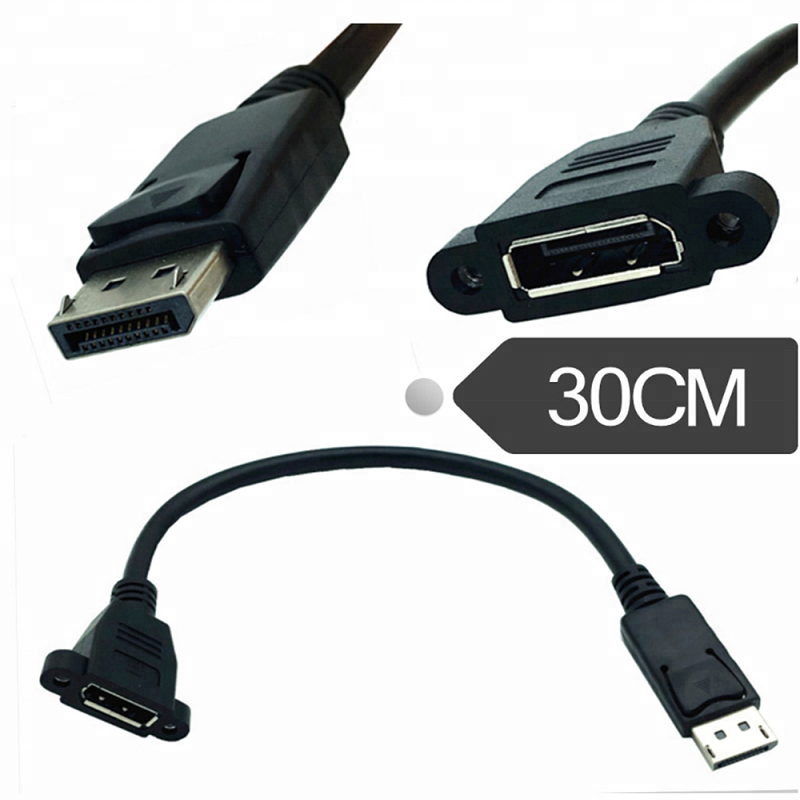 Удлинительный кабель DisplayPort Male to Display Port Female panel mount 0,3 m