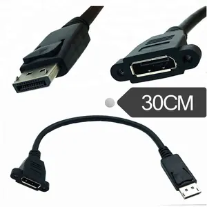 DisplayPort Male to Display Port Female panel mount Extension Cable 0.3m
