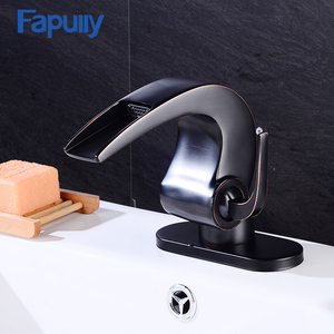 Fapully mejor cascada grifo <span class=keywords><strong>de</strong></span> latón negro aixeta <span class=keywords><strong>de</strong></span> <span class=keywords><strong>bany</strong></span> - Product Image 2