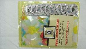 Nice <strong>packet</strong> of ampoule polyester shower <strong>curtains</strong> fabric with fabric wrapped snap hooks - Product Image 1