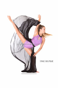 Firma negro púrpura lentejuelas vestido lírica vals lento del grifo moderno traje de la danza - Product Image 4