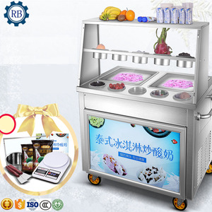 Machine à rouleaux de glace frite, machine à fouetter la glace, plaque froide à glace, multifonctionnelle, personnalisée, pour fruits glacés - Product Image 3