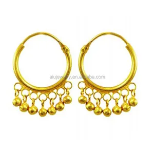 22k gold plated indian hoop earring jewelry