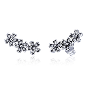 Contracted <strong>Daisy</strong> Stud <strong>Earrings</strong> 925 Sterling <strong>Silver</strong> Flower <strong>Earrings</strong> for Women - Product Image 1