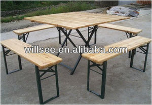 216, manifattura in legno pieghevole tavolo da birra Set/tavolo da birra e panca/giardino in legno/<span class=keywords><strong>Patio</strong></span>/tavolo da esterno - Product Image 2