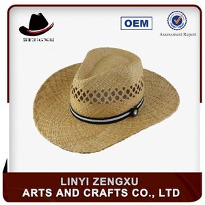 Mexicano de verano de cuero para hombre de paja sombrero de vaquero - Product Image 1