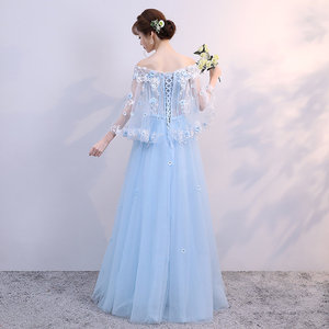 Robes <span class=keywords><strong>de</strong></span> <span class=keywords><strong>mariée</strong></span> et <span class=keywords><strong>de</strong></span> demoiselles d'honneur en soie, couleur <span class=keywords><strong>bleu</strong></span> foncé, épaules dénudées, avec fleur sur le devant, produit prêt à expédier, fabriqué en Chine, usine <span class=keywords><strong>de</strong></span> Yiwu - Product Image 3